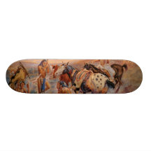 Charles M. Russell's First Wagon Tracks (1908) Skate Board Deck