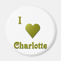 Charlotte -- Deep Green Fridge Magnet