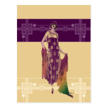 Charlotte's Shawl: 1920s Fashion in Gold and Plum Postcards
