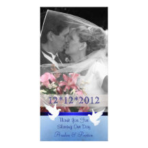 Charming Blue Thank You Photo Cards