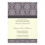 Charming Damask 5x7 Wedding Invitation: plum