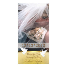 Charming Gold Thank You Photo Cards