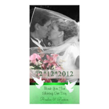 Charming Green Thank You Photo Cards
