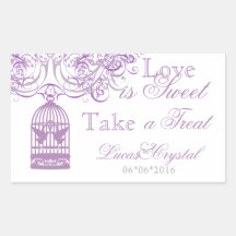 Charming Liliac Birdcage Candy Buffet Sticker