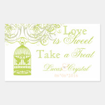 Charming Lime Birdcage Candy Buffet Sticker