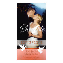 Charming Orange Thank You Photo Cards