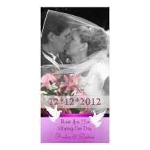 Charming Pink Thank You Photo Cards