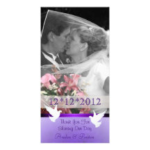 Charming Purple Thank You Photo Cards