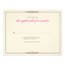 Charming Tiles Wedding RSVP Brown Pink Custom Invitations