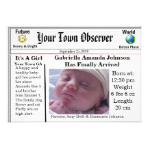 Charming & Unique Baby Birth Announcement