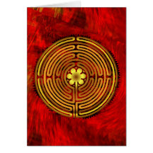 Chartres Labyrinth Fire Greeting Card