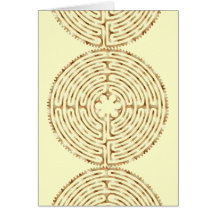 Chartres Labyrinth Pearl Blank Card