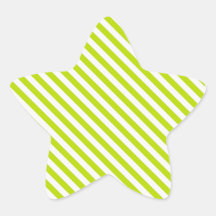 Chartreuse and White Stripes Stickers