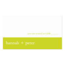 Chartreuse Banner :: Guest Seating Card Business Card Template
