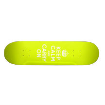 Chartreuse  Keep Calm and Carry On Skate Decks