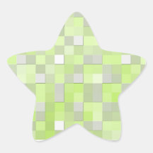 Chartreuse Yellow Mosaic Pattern Star Sticker