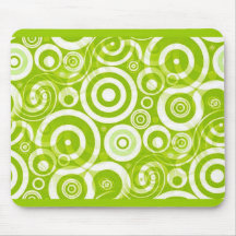 chartruse_retro_circles mousepad