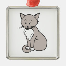 Chat gris christmas ornament