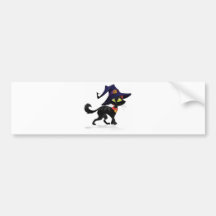Chat noir Halloween Bumper Sticker
