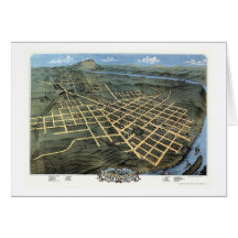 Chattanooga, TN Panoramic Map - 1871 Greeting Card