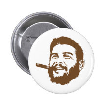 Che Guevara with Cigar Portrait Button