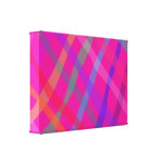 Checked Pattern Pink Stretched Canvas Print