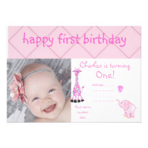 checkers zoo party invite pink