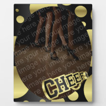 Cheer Black and Gold Photo Plaque