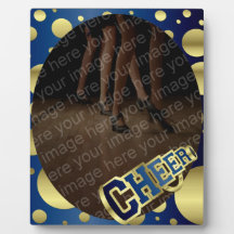 Cheer Blue and Gold Photo Plaque