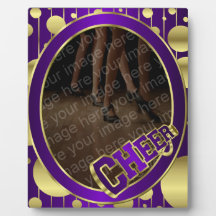 Cheer Purple and Gold Photo Plaque
