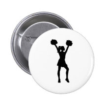 Cheerleader girl pinback buttons