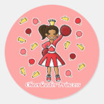 Cheerleader Princess Round Sticker