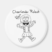 Cheerleader Robot Magnet