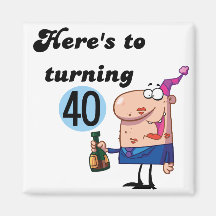 Cheers to 40 Birthday Tshirts and Gifts Refrigerator Magnets