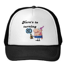 Cheers to 80 Birthday Tshirts and Gifts Hat