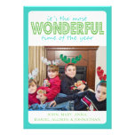 Cheery Christmas Card (Teal / Green) Personalized Announcement
