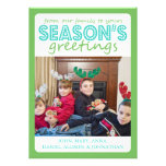 Cheery Season's Greetings Card (Green / Teal) Invitations