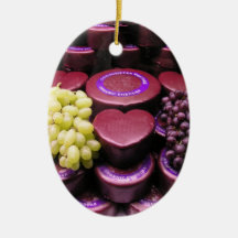 Cheese and grapes ornaments