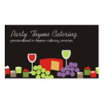 Cheese grapes wine appetizers catering biz cards business cards