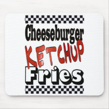 Cheeseburger Ketchup Fries Mouse Pads