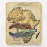 Cheetah & Africa Map Big Cat Wildlife Art Mousepad