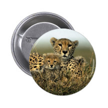 Cheetah and Cub Pins