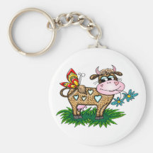 Cheetah Cow & Butterfly Keychains