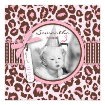 Cheetah Girl Invitation Square 2