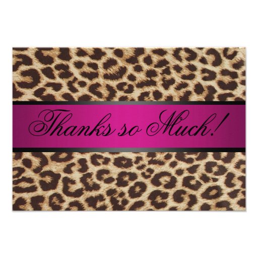 Cheetah thank you card invitations