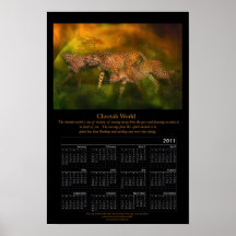 Cheetah World 2011 Art Calendar Poster
