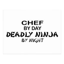 Chef Deadly Ninja by Night Post Card