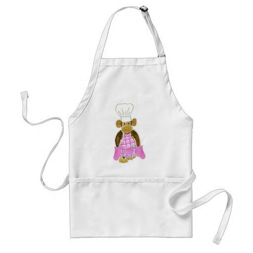 Chef Monkey Pink Aprons