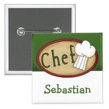Chef Name ID Pinback Button