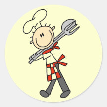 Chef with Salad Tongs Tshirts and Gifts Sticker
